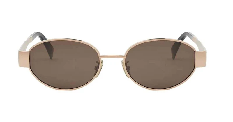 Celine CL40235U 28E Oval Shiny Rose Gold Sunglasses